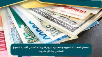 أسعار العملات العربية والأجنبية اليوم الأربعاء تعكس تذبذب السوق العالمي بشكل ملحوظ
